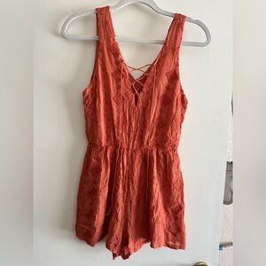 Lush Terracotta Sleeveless Romper